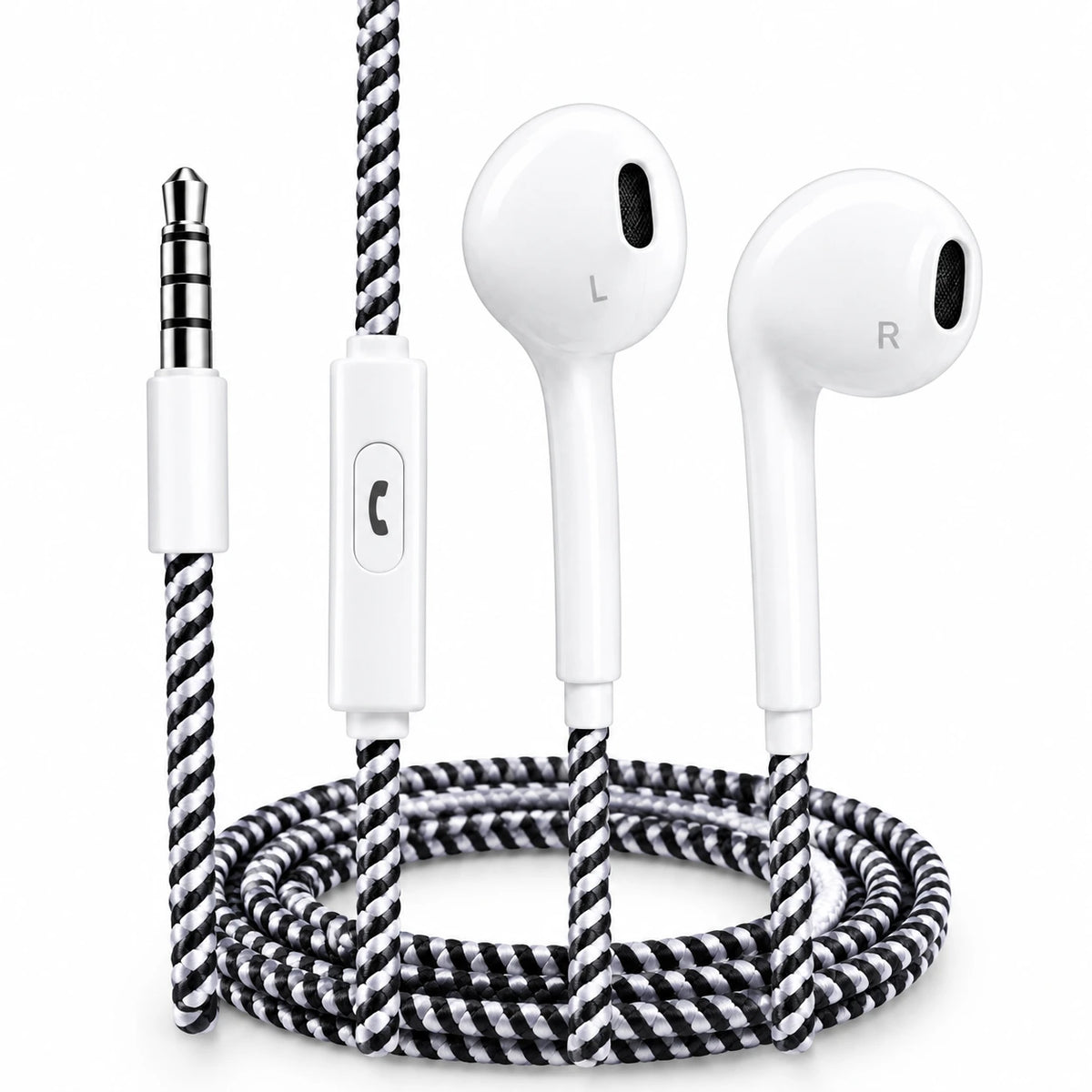 Audífonos Alámbricos con Micrófono y Cable Trenzado – Sonido Estéreo