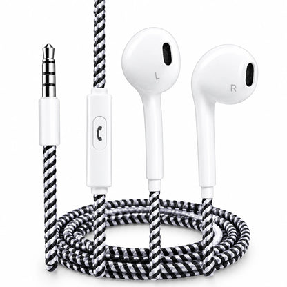 Audífonos Alámbricos con Micrófono y Cable Trenzado – Sonido Estéreo