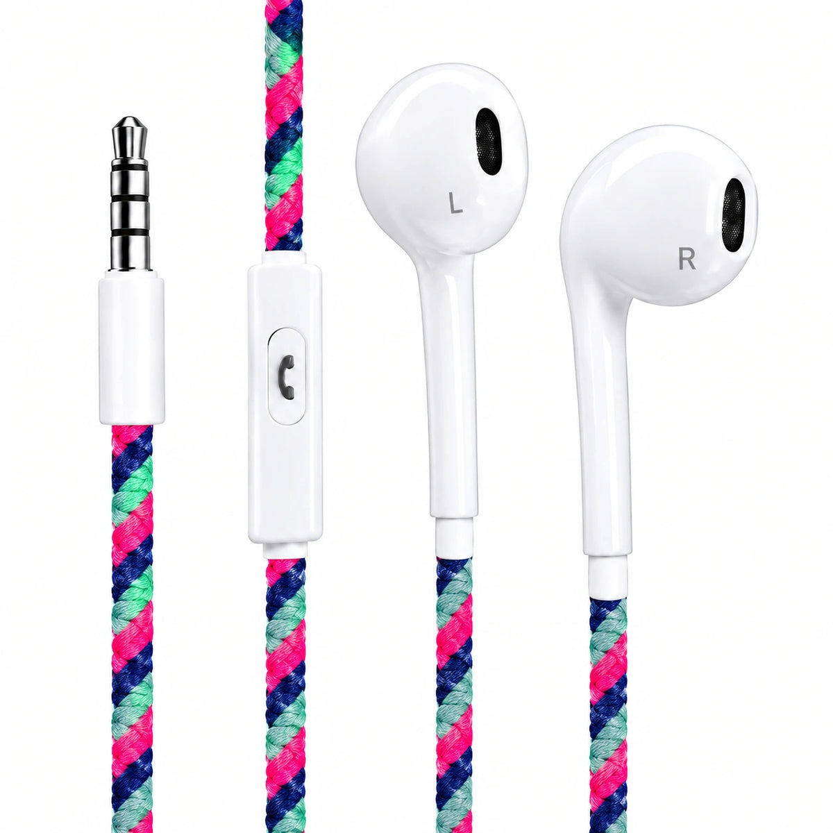 Audífonos Alámbricos con Micrófono y Cable Trenzado – Sonido Estéreo
