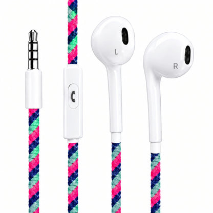 Audífonos Alámbricos con Micrófono y Cable Trenzado – Sonido Estéreo
