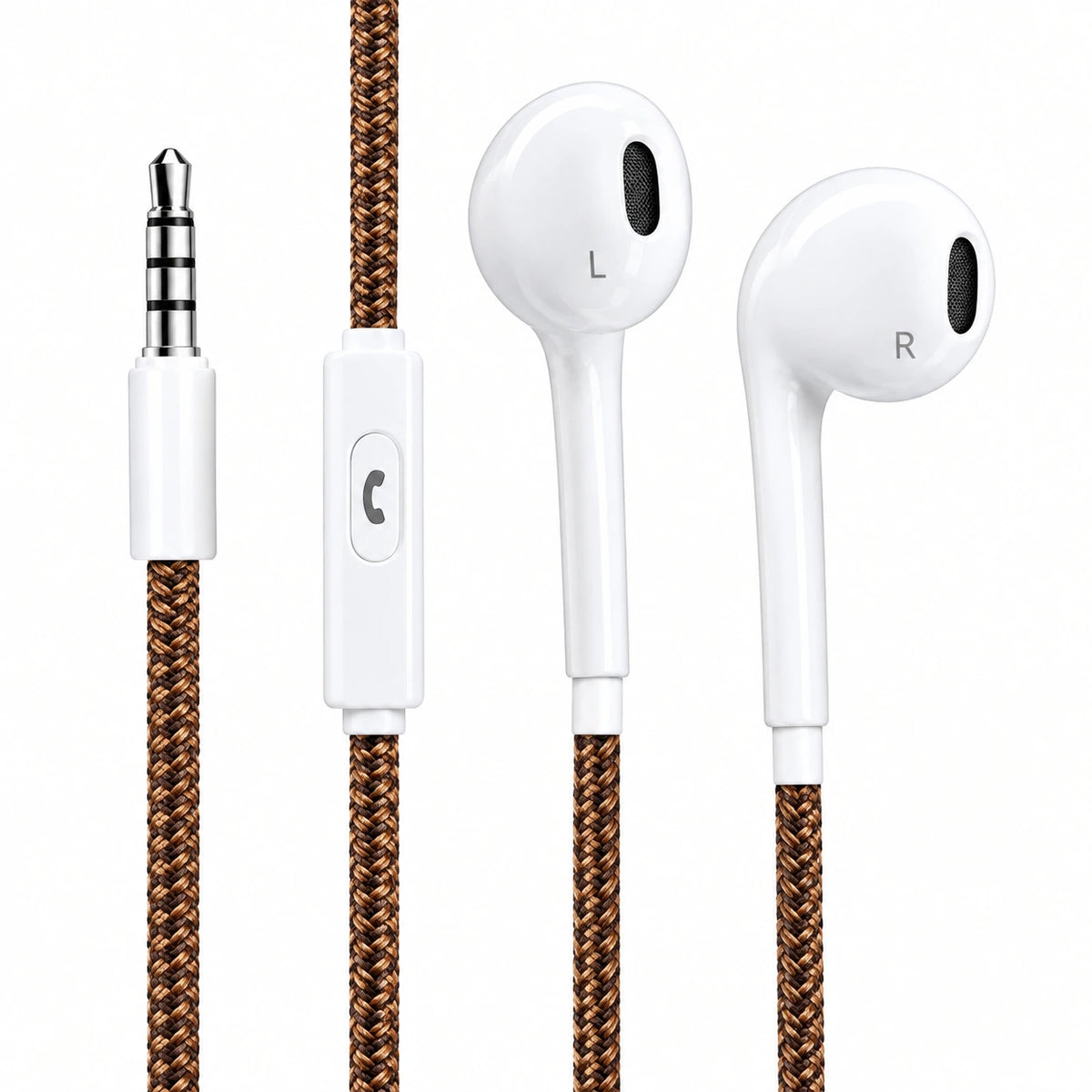 Audífonos Alámbricos con Micrófono y Cable Trenzado – Sonido Estéreo