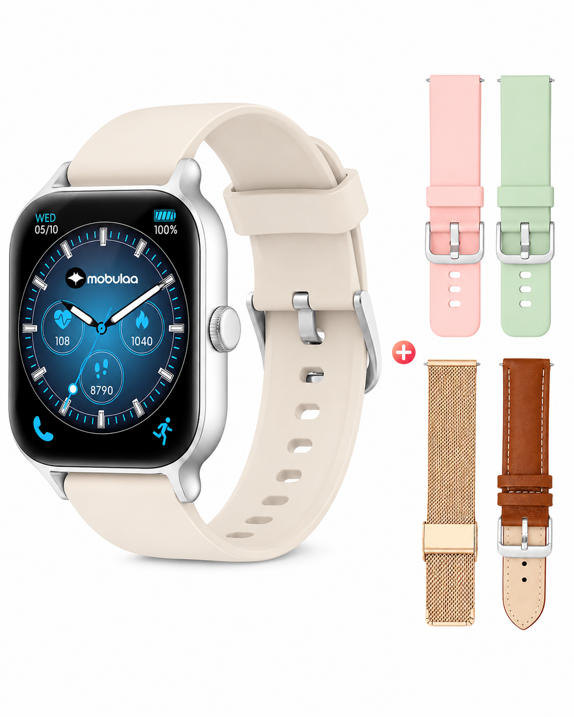 Smartwatch Mobula Explorer Mini AMOLED 1.75" | GPS Cuádruple | 5 Correas