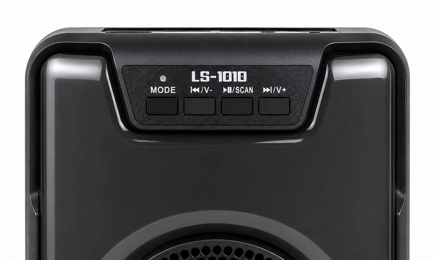 Parlante LS-1010 | Bluetooth 5.0, 5W, TWS, USB/AUX/FM + Luces LED