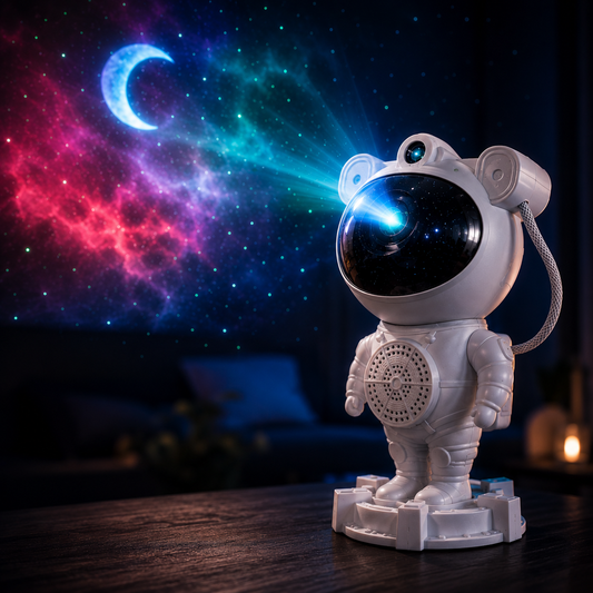 Parlante y Proyector Astronauta MXS-003 | Bluetooth con Proyección Lunar y Luces LED RGB | INOTEK Colombia