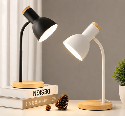 Lámpara de Escritorio Moderna LED-Y9872 | Base de Madera (Incluye Bombillo)