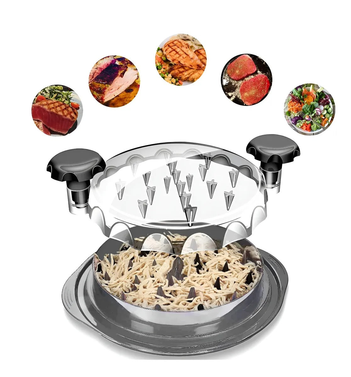 Desmechador de Pollo y Carne con Tapa Transparente | Rápido y Antideslizante