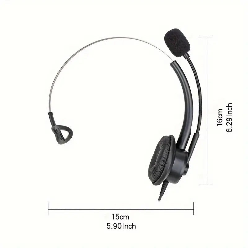 Diadema Call Center AUX y USB 2 en 1 | Micrófono Omnidireccional y Confort para Uso Profesional