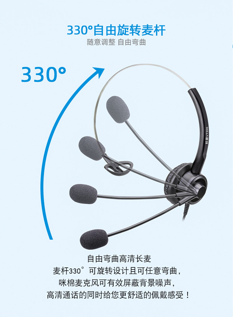 Diadema Call Center AUX y USB 2 en 1 | Micrófono Omnidireccional y Confort para Uso Profesional