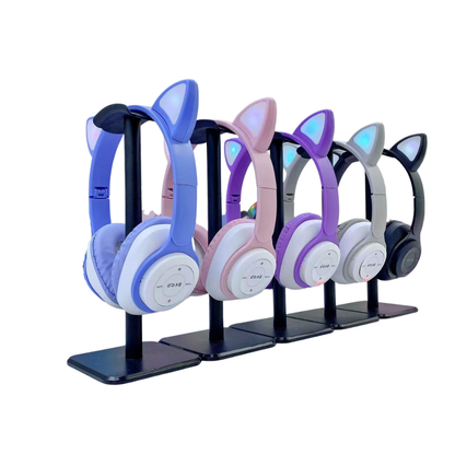 Diadema Audífonos HR-2 con Orejas de Gato | Estéreo, Cable 3.5 mm y Acolchado Suave