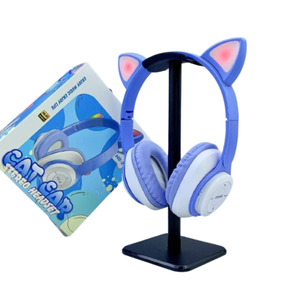 Diadema Audífonos HR-2 con Orejas de Gato | Estéreo, Cable 3.5 mm y Acolchado Suave