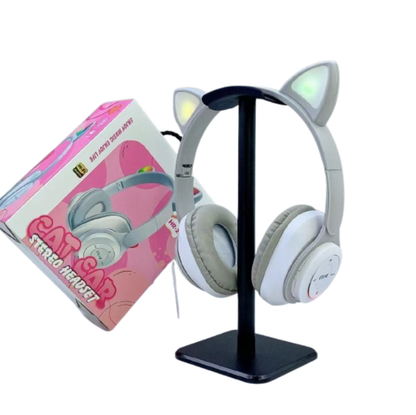 Diadema Audífonos HR-2 con Orejas de Gato | Estéreo, Cable 3.5 mm y Acolchado Suave