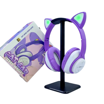 Diadema Audífonos HR-2 con Orejas de Gato | Estéreo, Cable 3.5 mm y Acolchado Suave