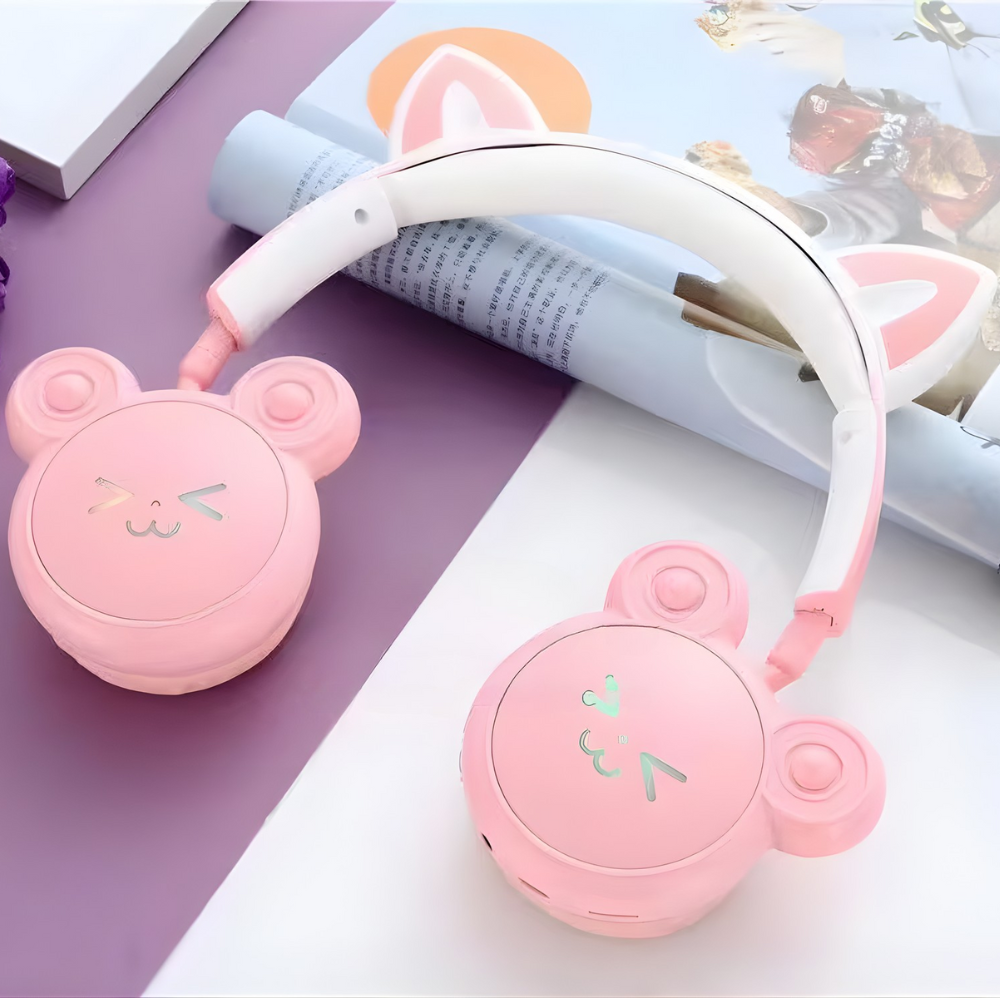 Diadema Inalámbrica Infantiles KT-M24 – Diseño Osito con Luces LED - Vista 6