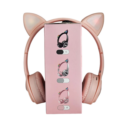 Diadema Inalámbrica M31 con Orejas de Gato y Luces RGB