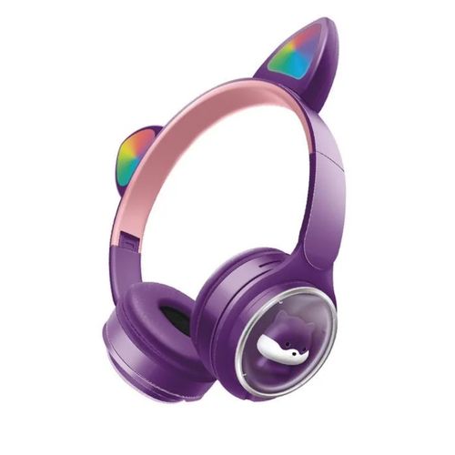 Diadema Inalámbrica M31 | con Orejas de Gato y Luces RGB