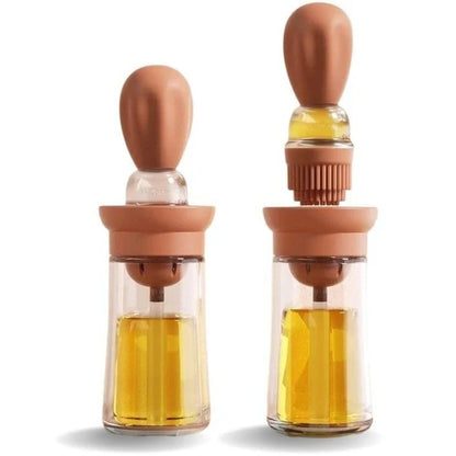 Dispensador De Aceite De Vidrio Con Brocha De Silicona - 180 ml