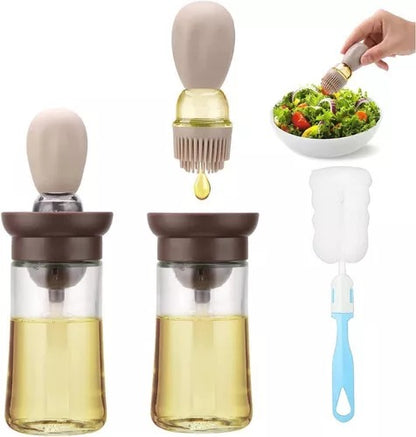 Dispensador De Aceite De Vidrio Con Brocha De Silicona - 180 ml
