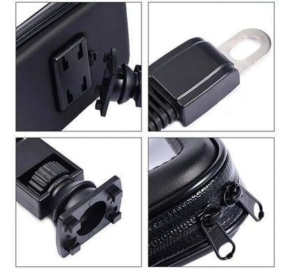 Soporte Impermeable Celular Moto Bicicleta ZX-456 | GPS 360° Antilluvia Universal