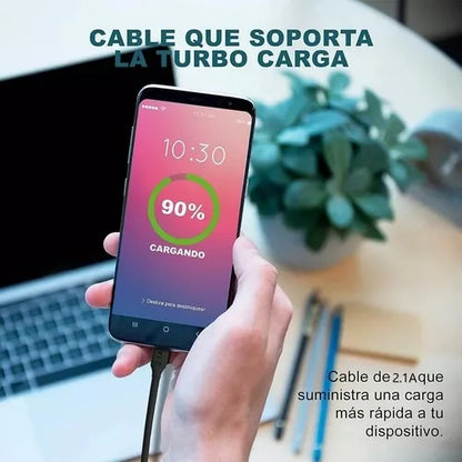 Cable V8 Micro Usb 1hora  2.1a Uso Rudo Cab236