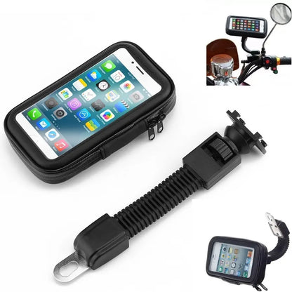 Soporte Impermeable Celular Moto Bicicleta ZX-456 | GPS 360° Antilluvia Universal