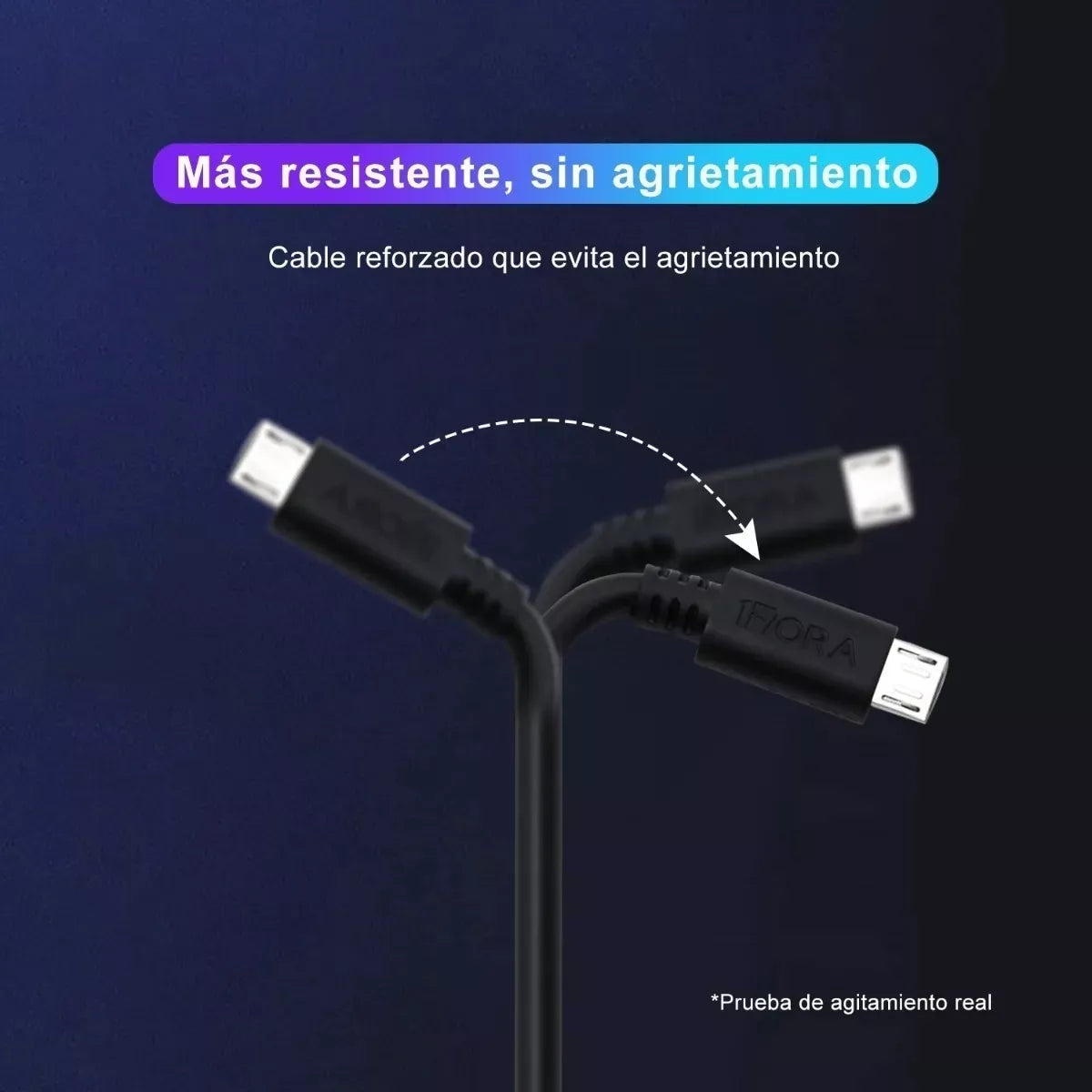 Cable V8 Micro Usb 1hora  2.1a Uso Rudo Cab236