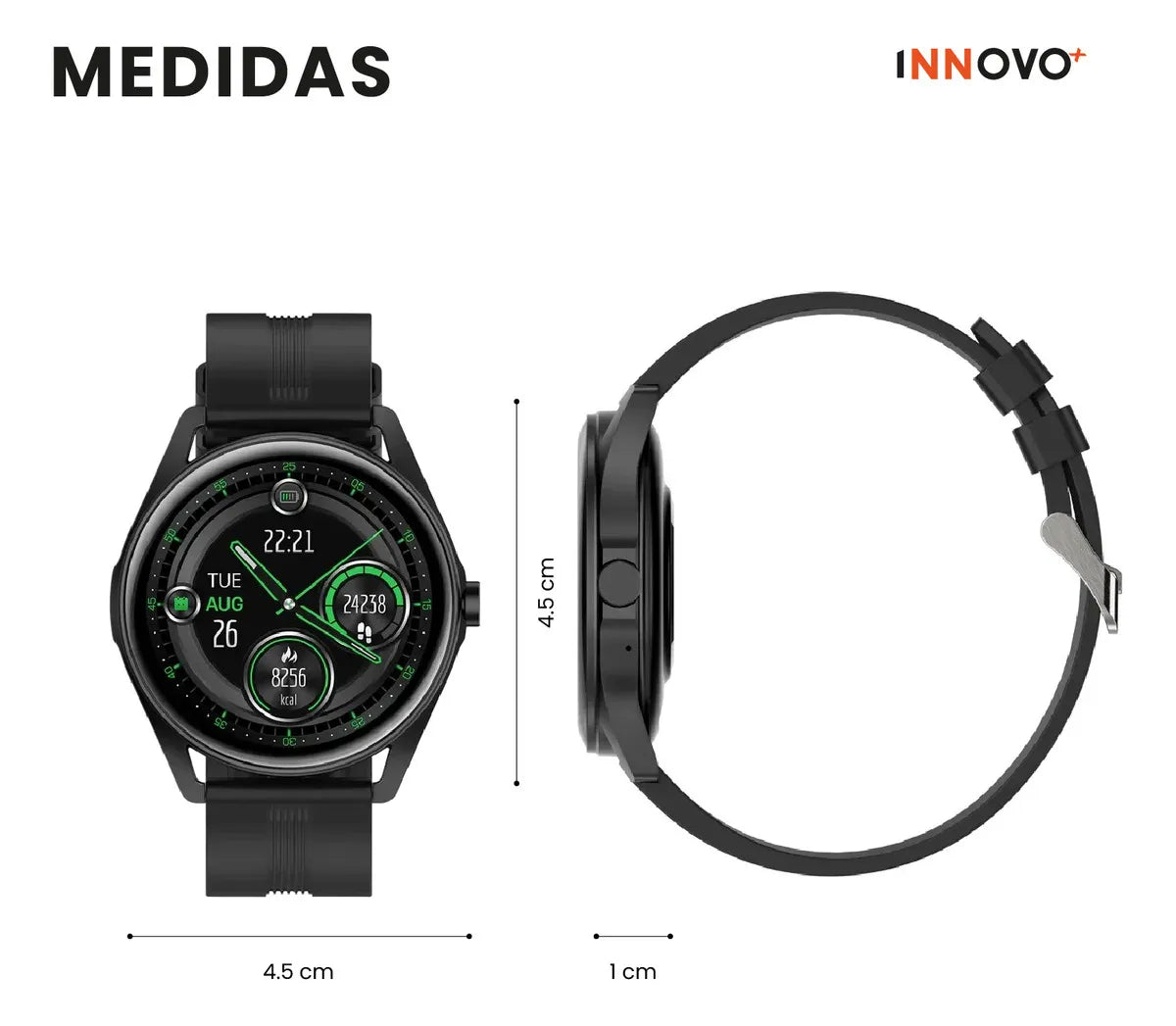 Smartwatch G-TIDE R3 – Llamadas Bluetooth, Monitoreo de Salud, Pantalla HD 1.39” y Más de 100 Modos Deportivos