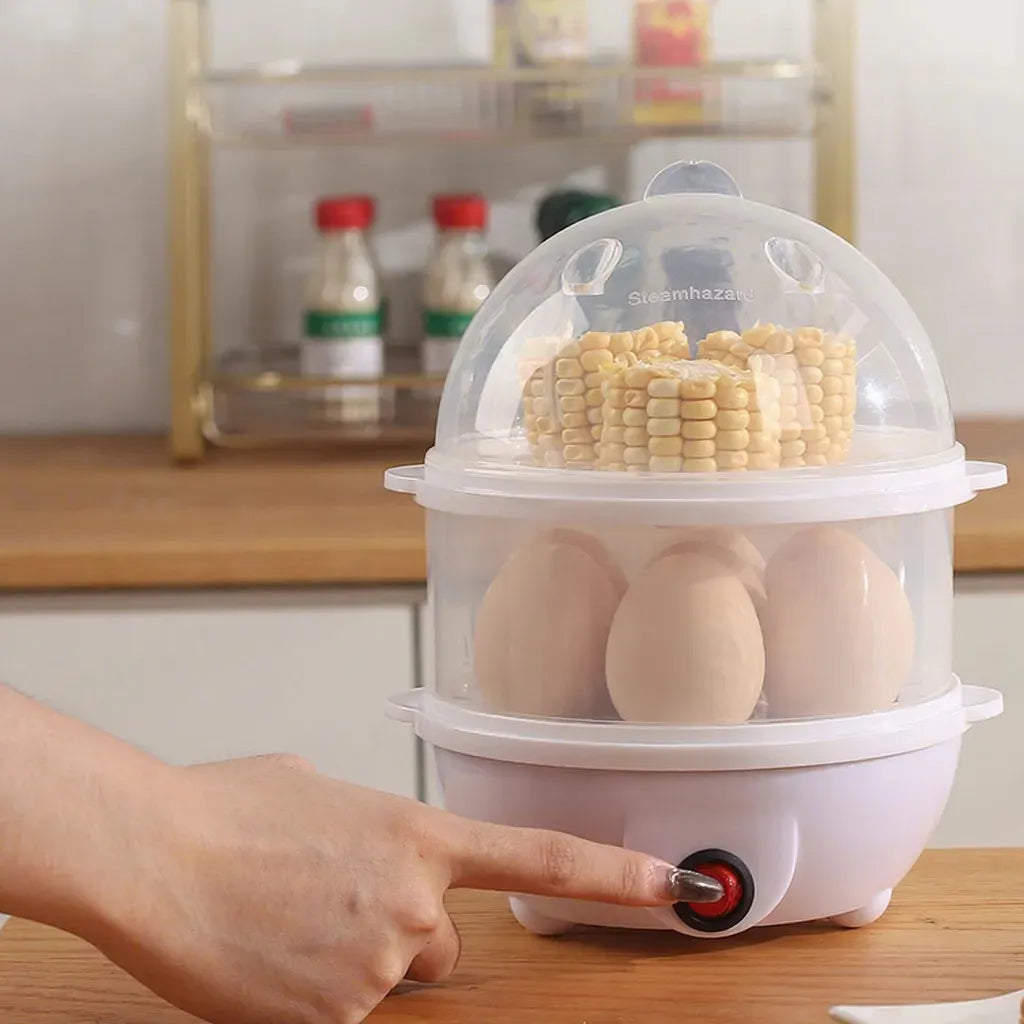 HUEVERA ELÉCTRICA DOBLE NIVEL ZY-31 | Cocina Hasta 14 Huevos en Minutos