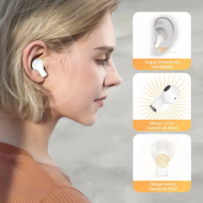 Audífonos Bluetooth 5.3 1Hora AUT209 | Sonido Potente y Diseño Transparente