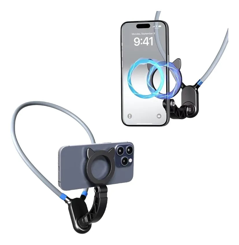 Soporte de Cuello Magnético para Celular – Manos Libres Para Creación De Contenido