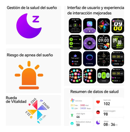 Combo Smartwatch AuraFit UB6 Pro AMOLED + Audífonos Mobulaa