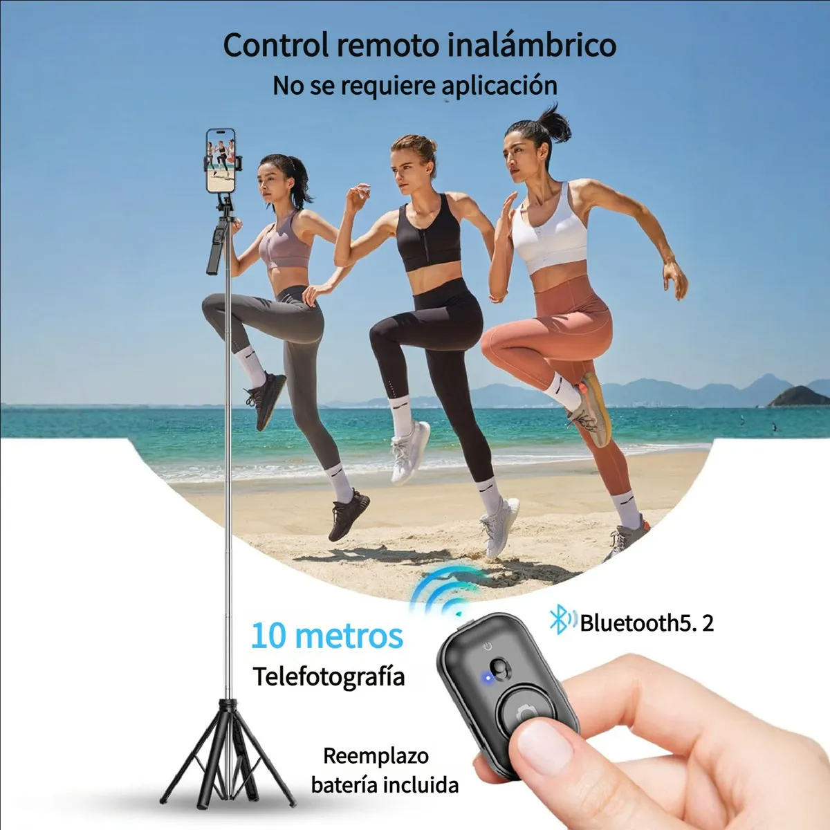 Monopod SG-620 2 en 1 – Trípode y Palo Selfie con Control Bluetooth y Luz LED
