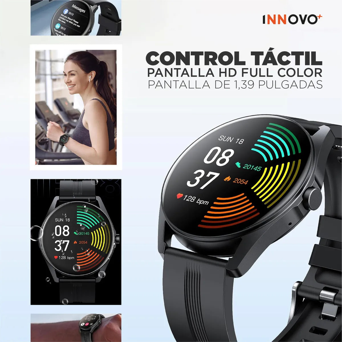 Smartwatch G-TIDE R3 – Llamadas Bluetooth, Monitoreo de Salud, Pantalla HD 1.39” y Más de 100 Modos Deportivos