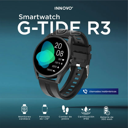Smartwatch G-TIDE R3 – Llamadas Bluetooth, Monitoreo de Salud, Pantalla HD 1.39” y Más de 100 Modos Deportivos