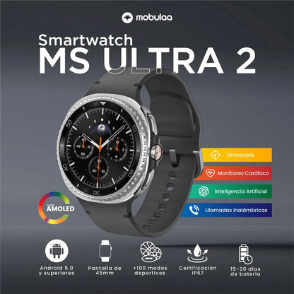 Smartwatch Mobulaa MS Ultra 2 | Reloj Inteligente con Llamadas Bluetooth e IA
