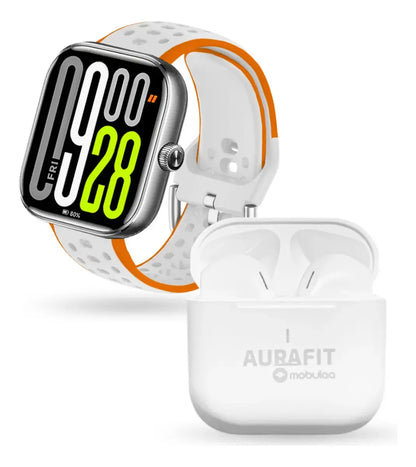 Combo Smartwatch AuraFit UB6 Pro AMOLED + Audífonos Mobulaa