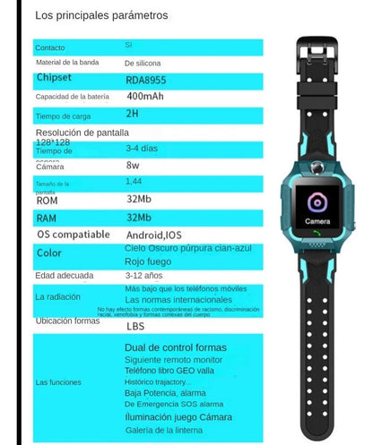 Smartwatch Infantil con Llamadas, Cámara, Botón SOS, Juegos y Tarjeta SIM
