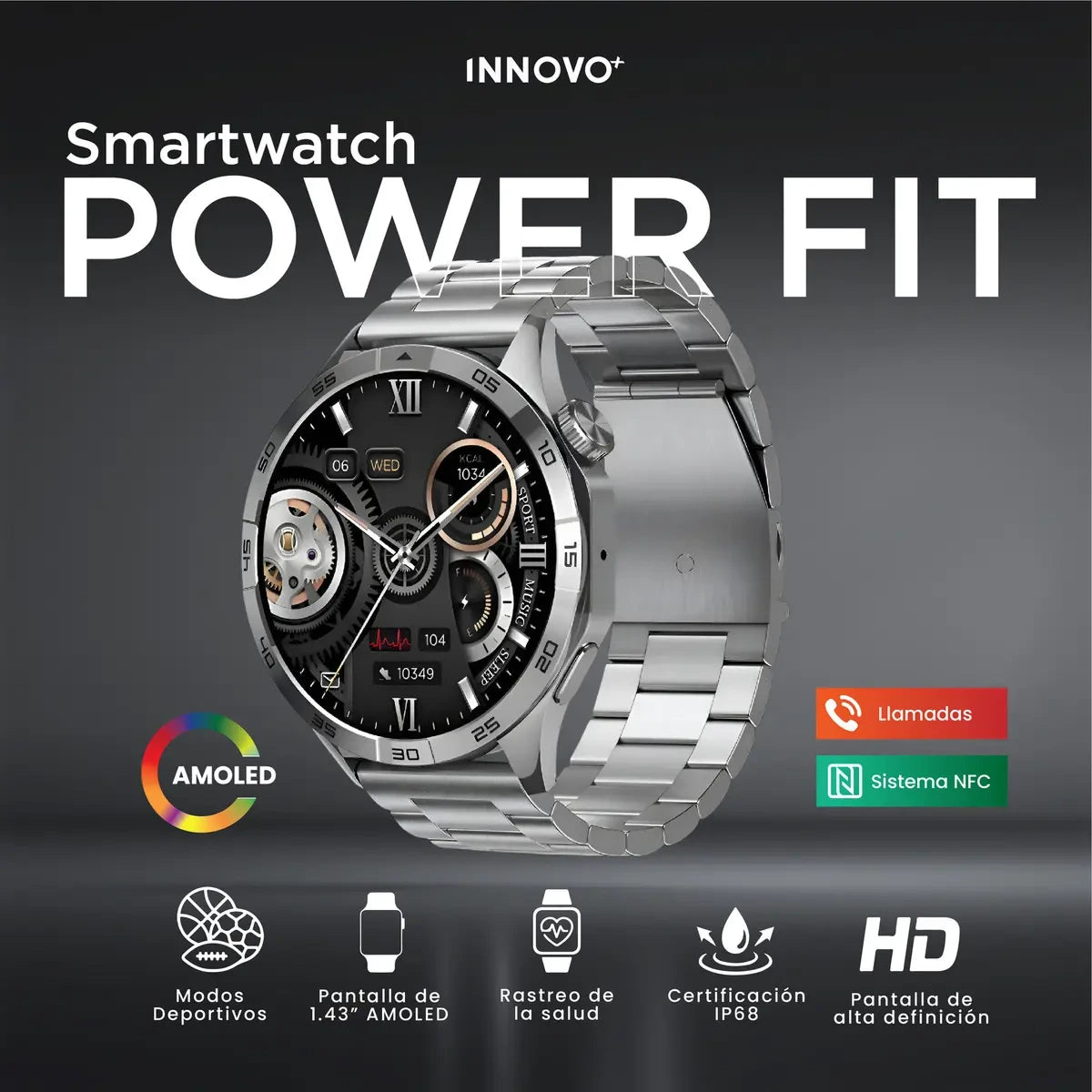Smartwatch G-Tide Power | AMOLED 1.43, Llamadas Bluetooth, 3 Pulsos Incluidos + Obsequio