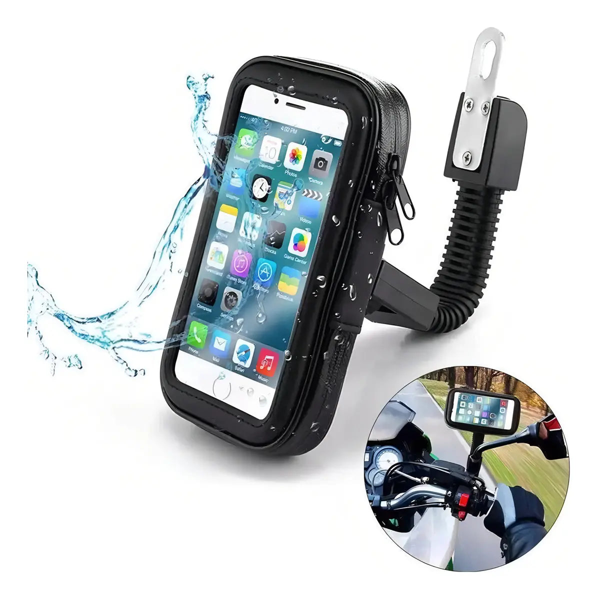 Soporte Impermeable Celular Moto Bicicleta ZX-456 | GPS 360° Antilluvia Universal