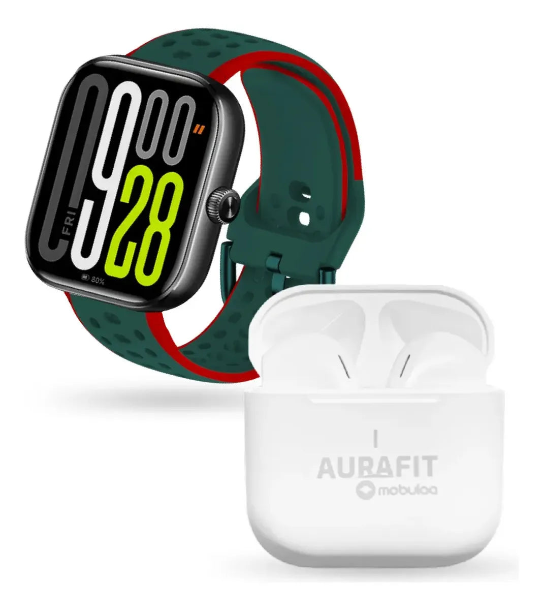 Combo Smartwatch AuraFit UB6 Pro AMOLED + Audífonos Mobulaa