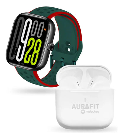 Combo Smartwatch AuraFit UB6 Pro AMOLED + Audífonos Mobulaa