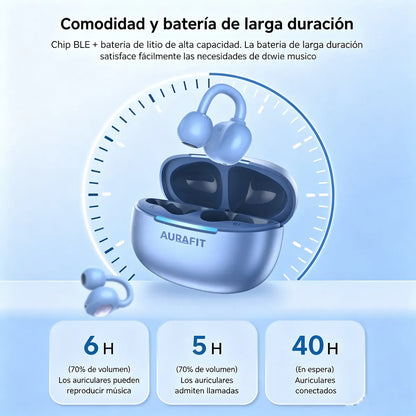 Audífonos Bluetooth Inducción Osea Aurafit FW5 Open-Ear | Llamadas HD y Sonido Hi-Fi