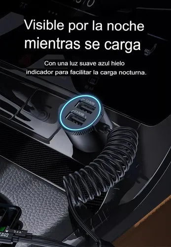 Cargador de CARRO Tranyoo de Tres Puntas 30W – Carga Súper Rápida para Todos tus Dispositivos