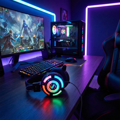 Diademas Gamer RGB F-15 - Sonido Envolvente 20Hz-20kHz - Vista 2
