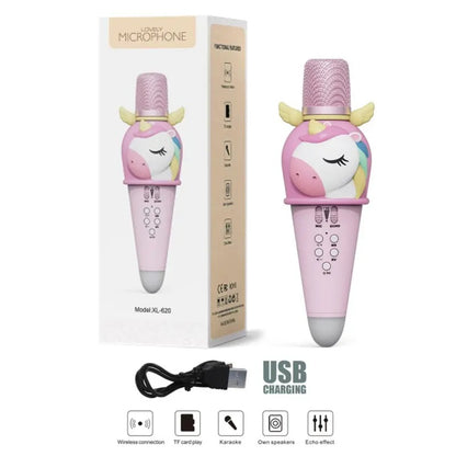 Micrófono Karaoke Infantil Inalámbrico con Parlante Integrado – Diseño de Unicornio
