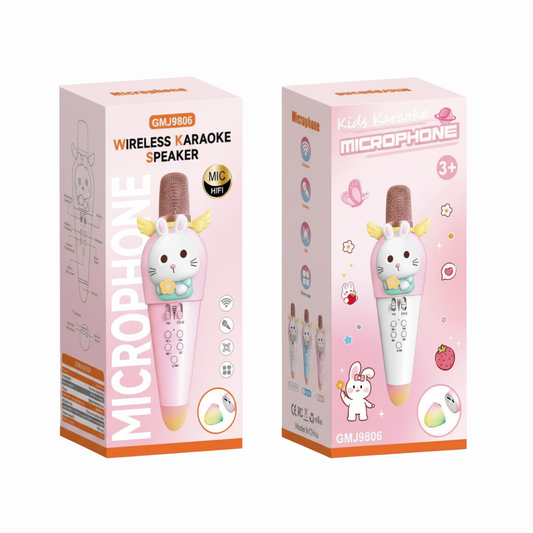 Micrófono Karaoke Infantil Inalámbrico – GMJ9806 Diseño de Conejo