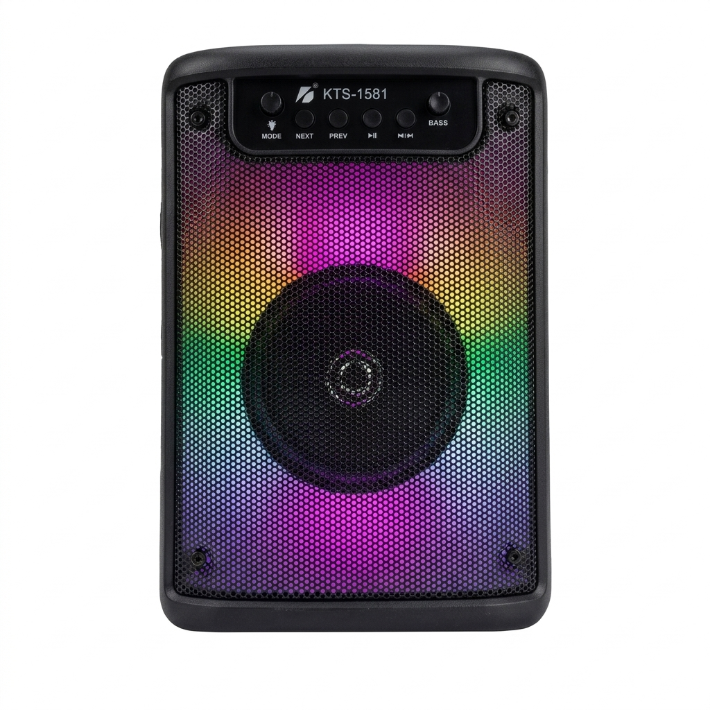 Parlante KTS-1581 | Bluetooth 10W, USB/SD/FM/AUX + Entrada Micrófono