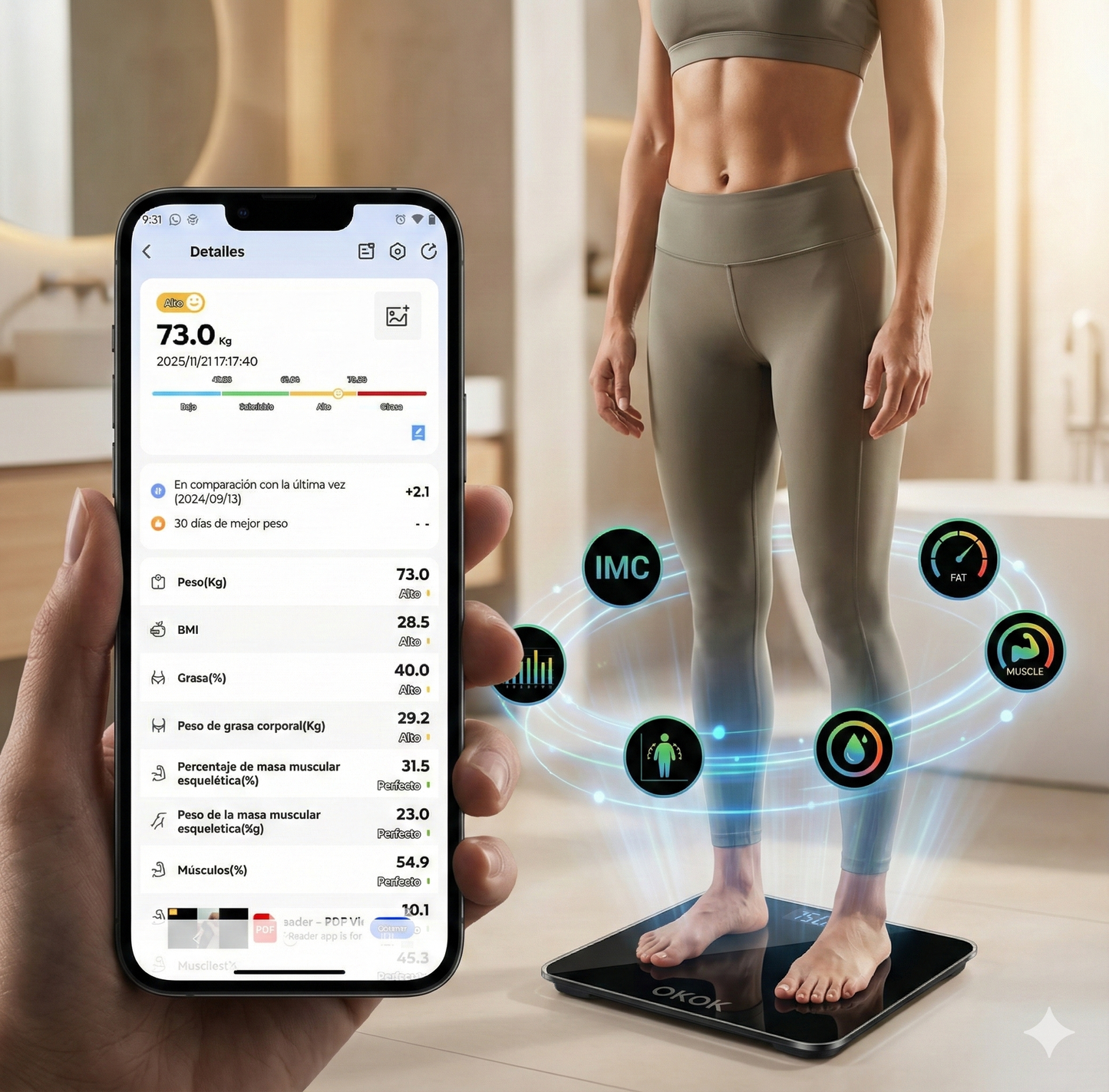 Pesa Báscula Digital de Alta Precisión con Pantalla LCD Retroiluminada | b1918 - 180 kg