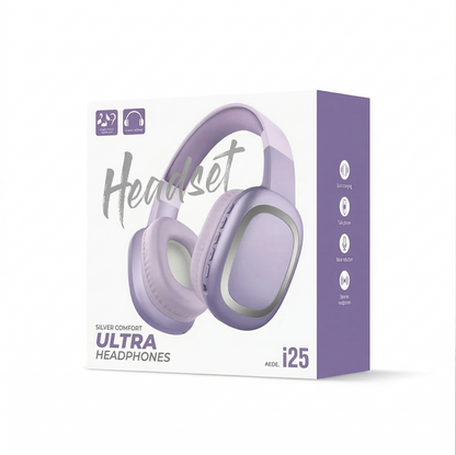 Audífonos Diadema Inalámbricos i25 Ultra Comfort – Bluetooth 5.0, 8h Batería, Plegables