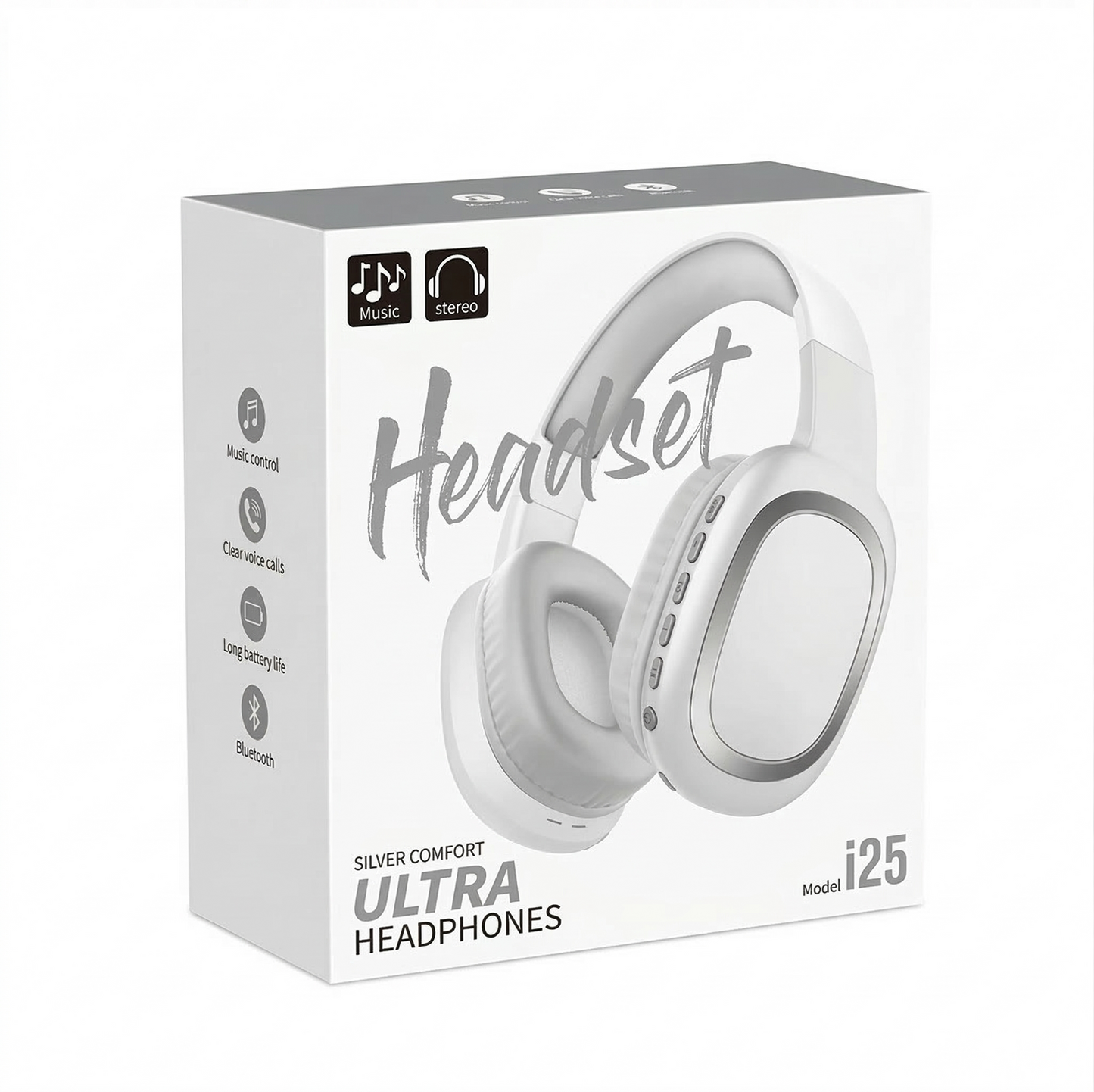 Audífonos Diadema Inalámbricos i25 Ultra Comfort – Bluetooth 5.0, 8h Batería, Plegables