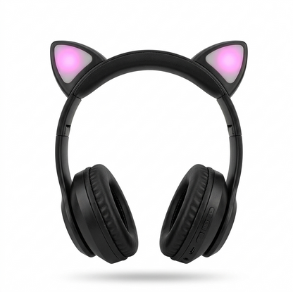 Diadema Audífonos HR-2 con Orejas de Gato | Estéreo, Cable 3.5 mm y Acolchado Suave